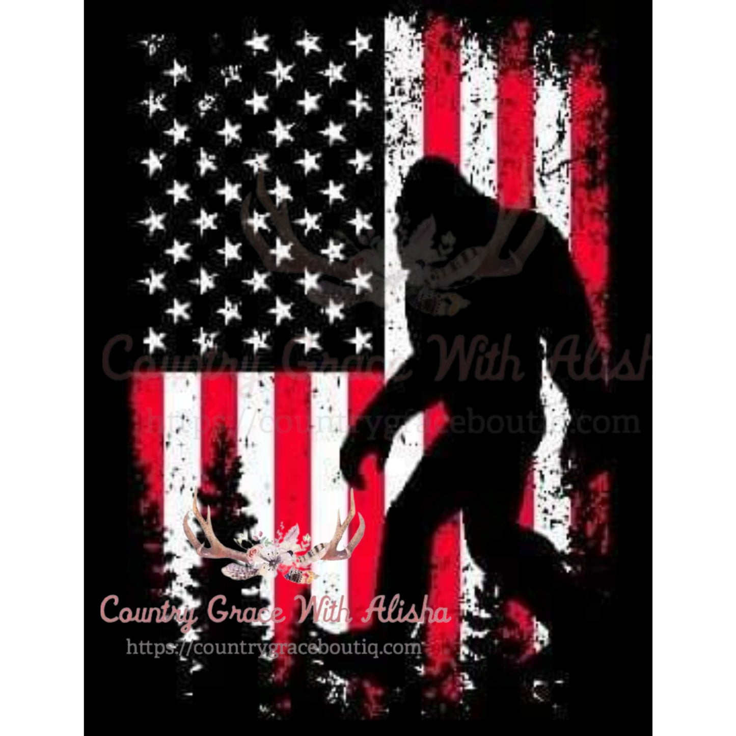 Bigfoot Flag Sublimation Transfer - Sub $2 Country Grace