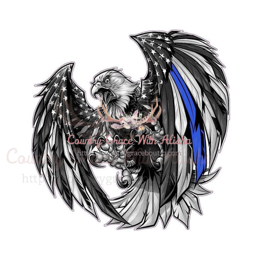 Blue Flag Eagle Sublimation Transfer - Sub $1.50 Country