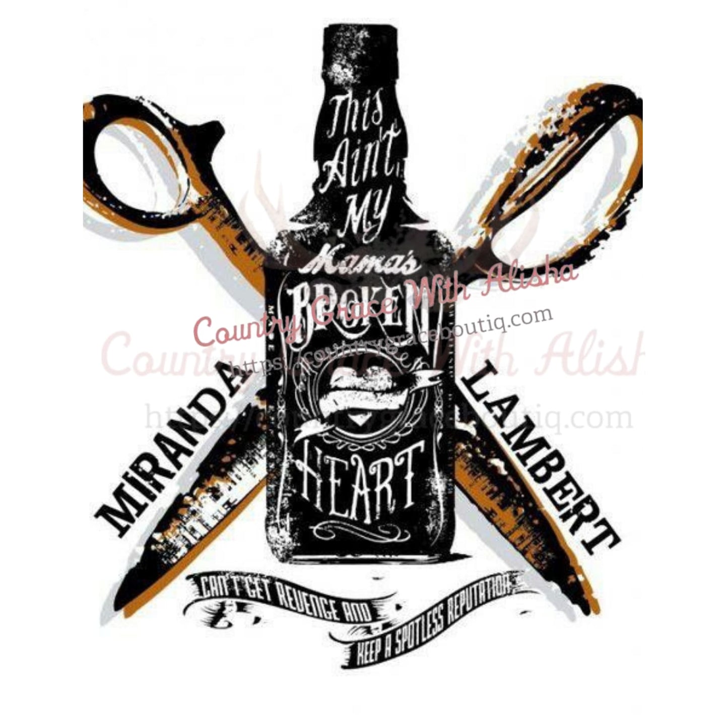 Broken Heart Whiskey Bottle Ready To Press Sublimation