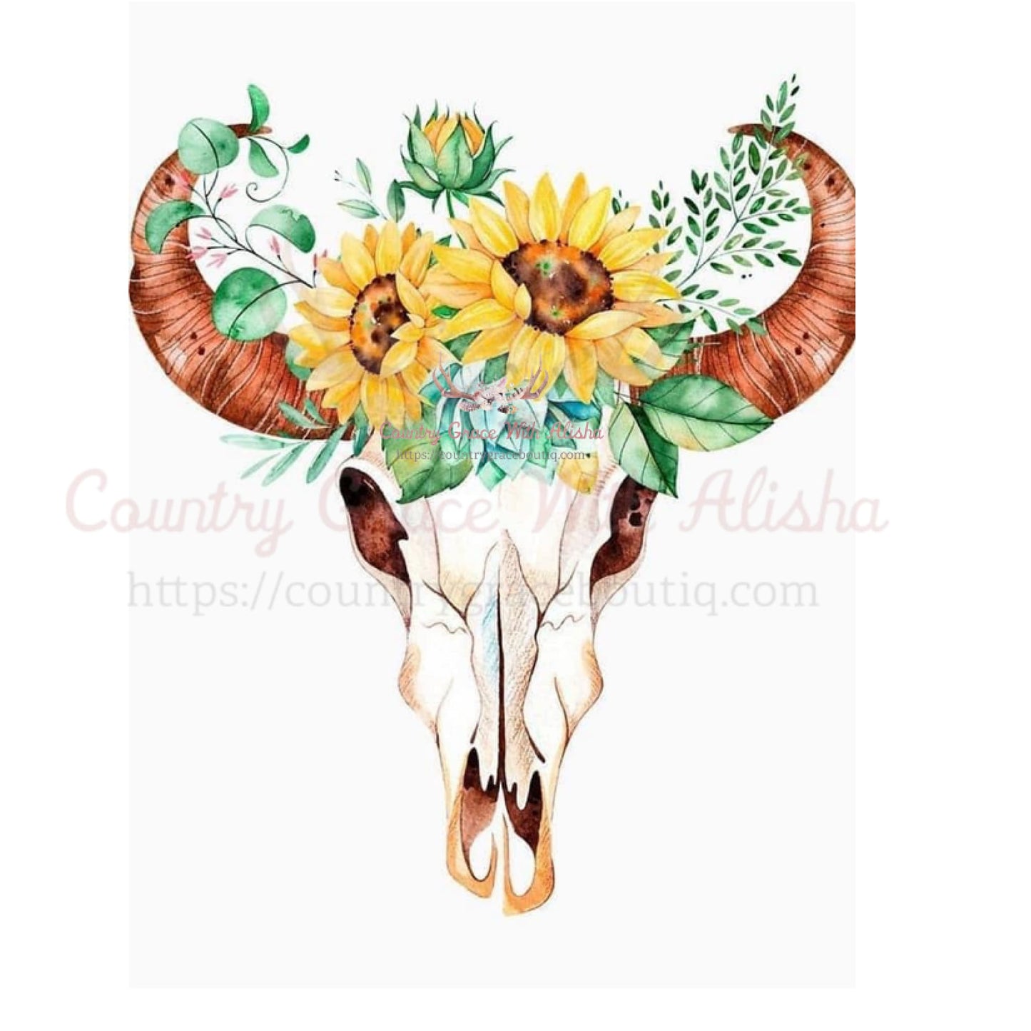 Bull Skull Sublimation Transfer - Sub $1.50 Country Grace