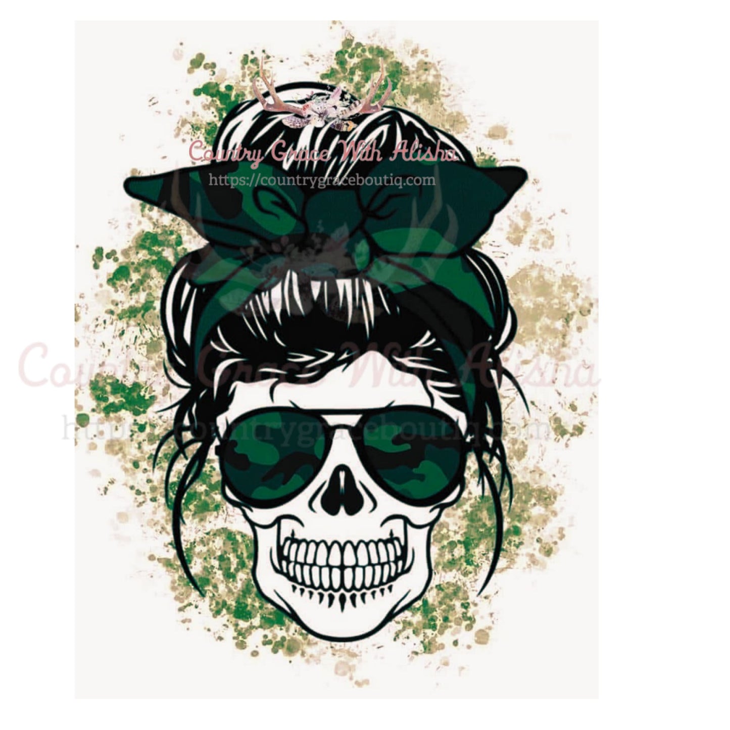 Camo Skull Sublimation Transfer - Sub $1.50 Country Grace