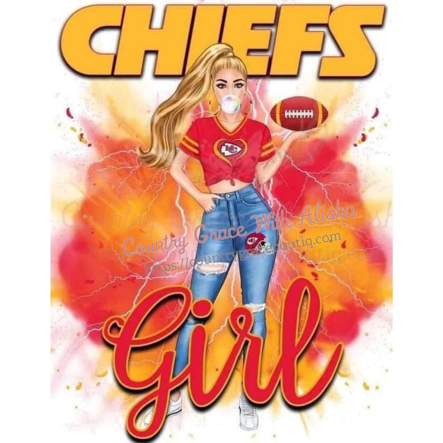 Chiefs Girl Ready To Press Sublimation Transfer - Sub $1.50