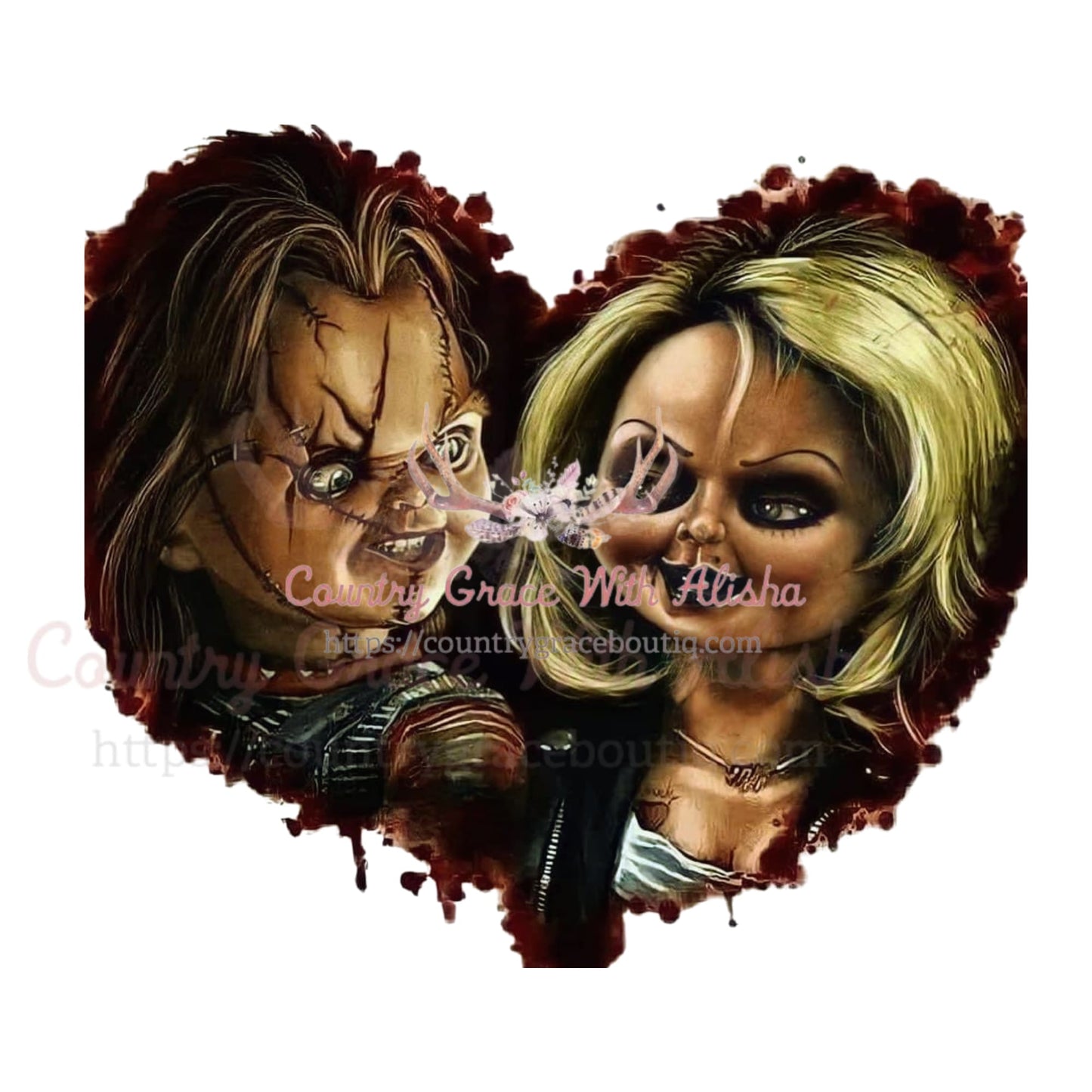 Chucky Heart Sublimation Transfer - Sub $1.50 Country Grace