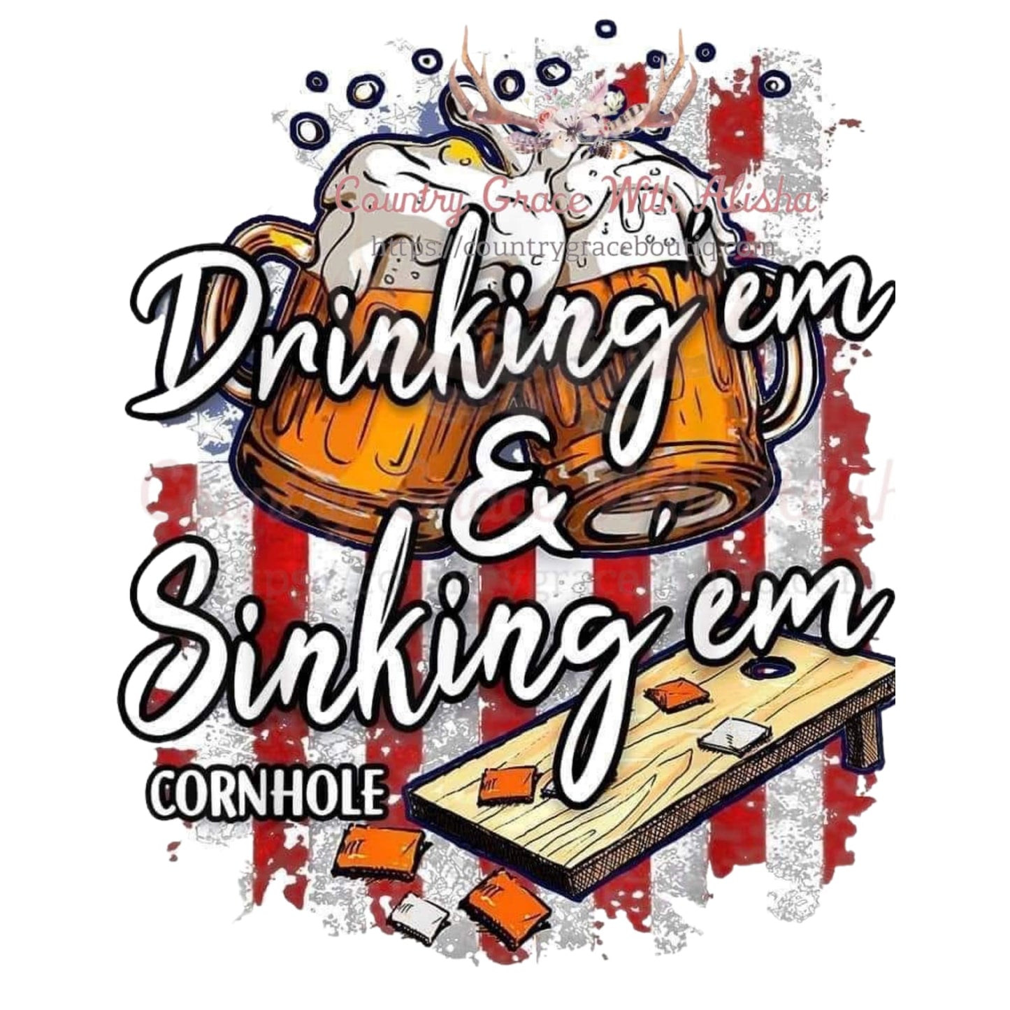 CornHole Sublimation Transfer - Sub $1.50 Country Grace With