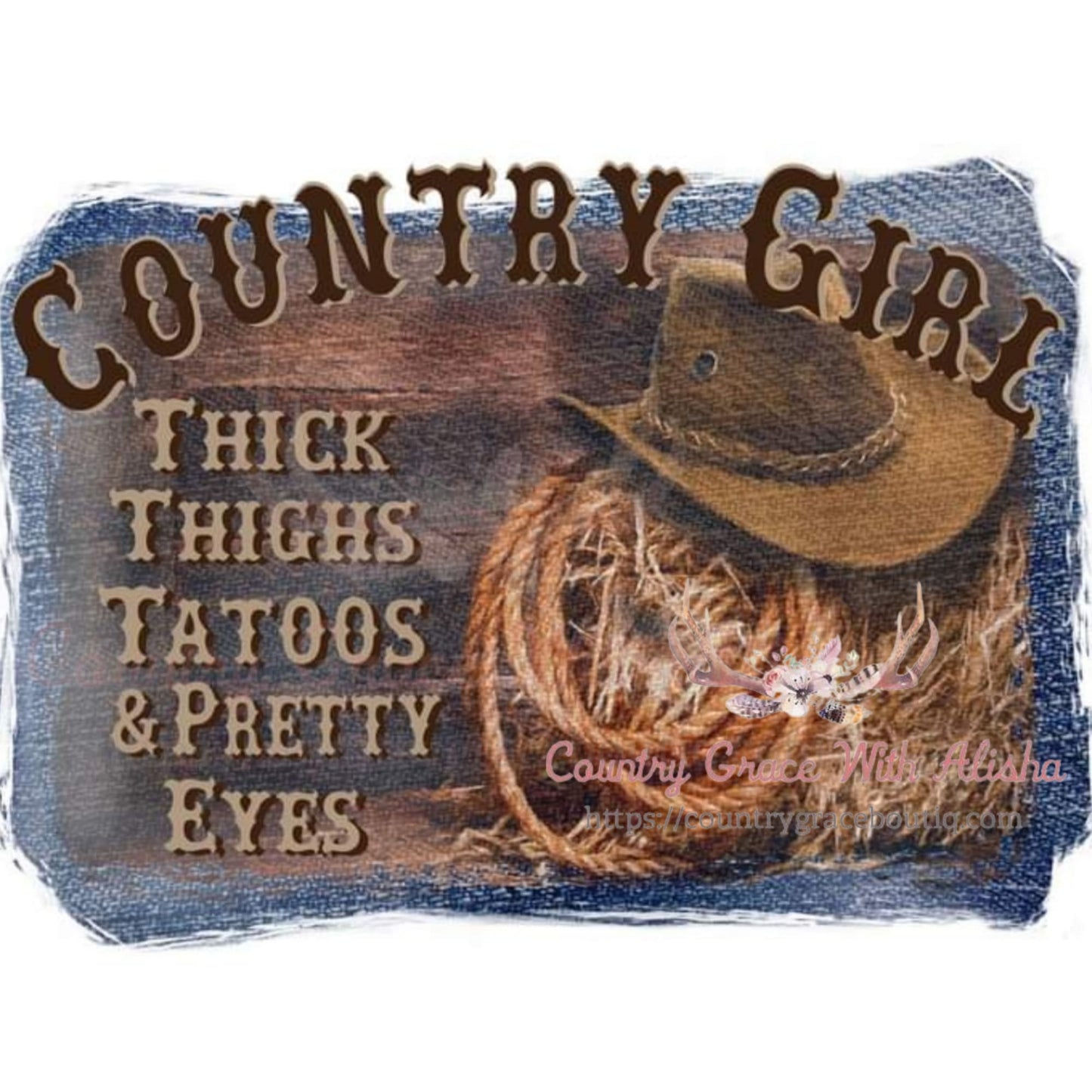 Country Girl Sublimation Transfer - Sub $1.50 Grace With