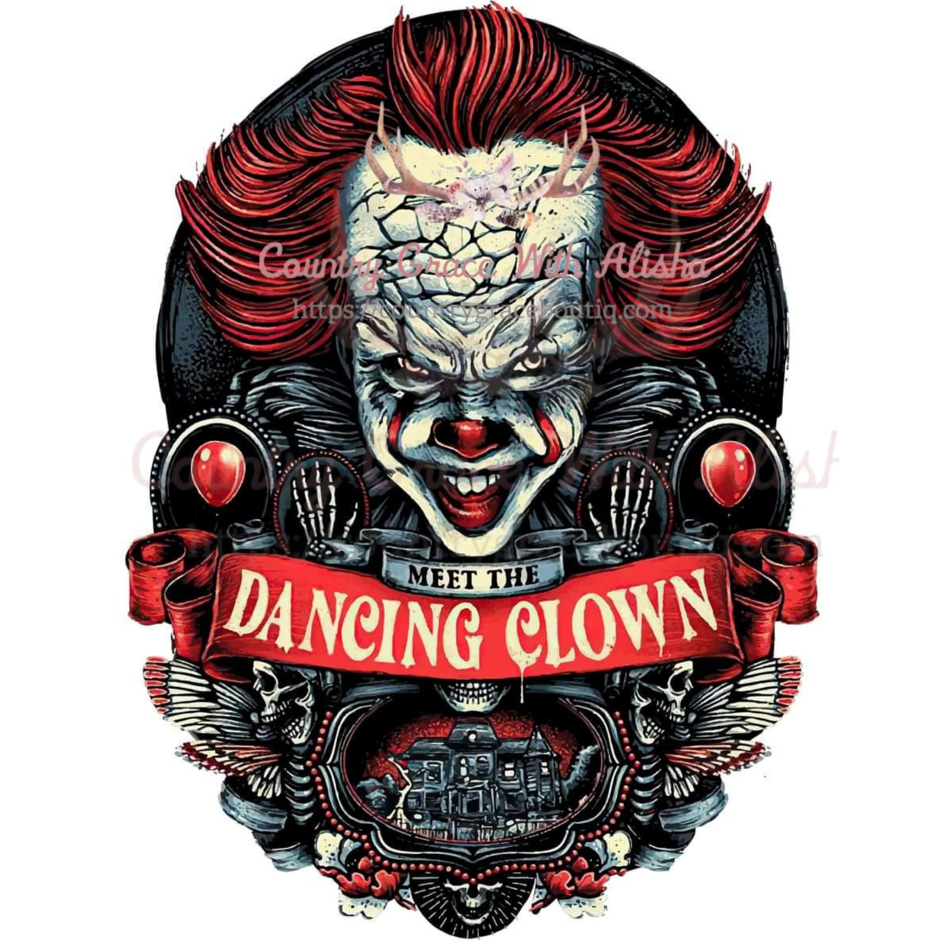 Dancing Clown Sublimation Transfer - Sub $1.50 Country Grace