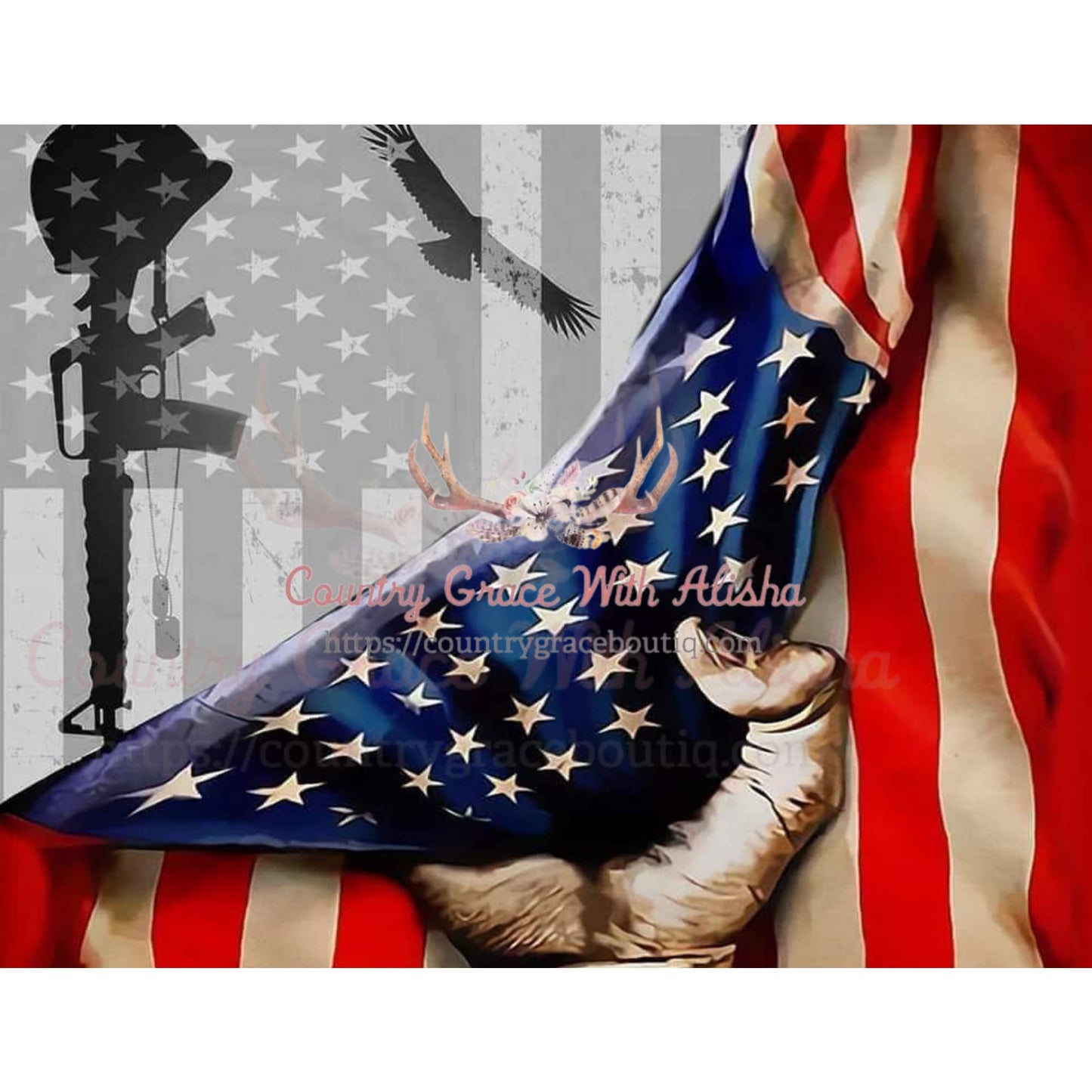 Flag Soldier Sublimation Transfer - Sub $2 Country Grace