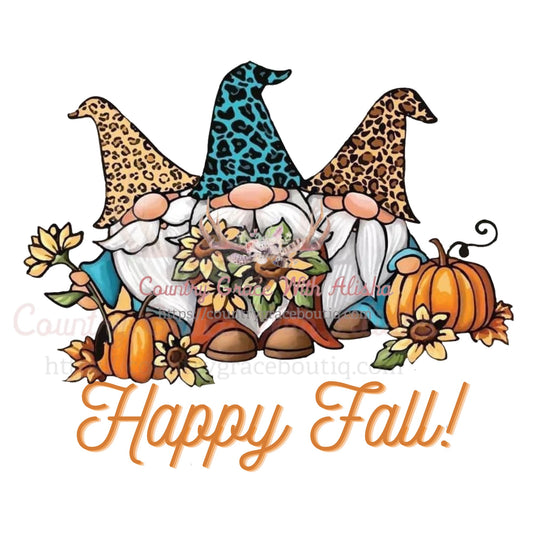 Gnome Happy Fall Sublimation Transfer - Sub $1.50 Country