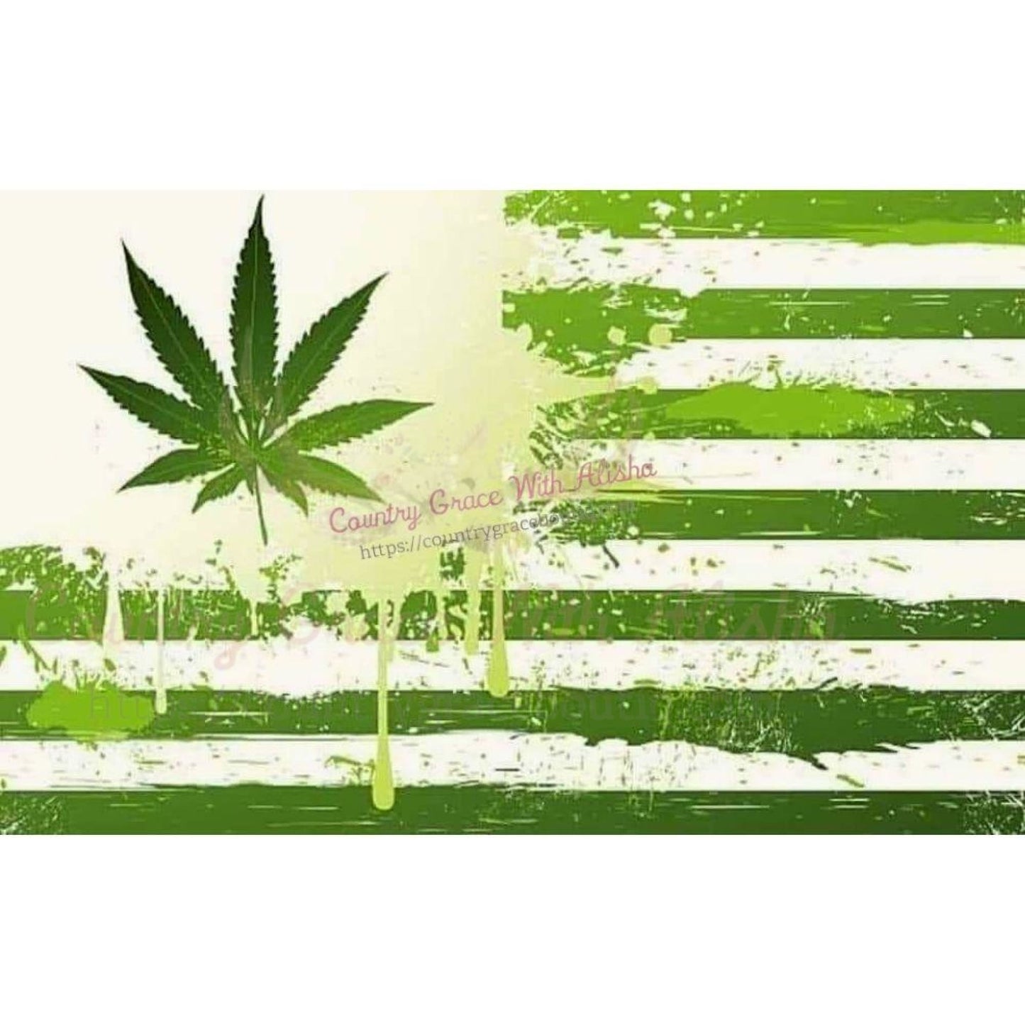 Green Flag Sublimation Transfer - Sub $1.50 Country Grace