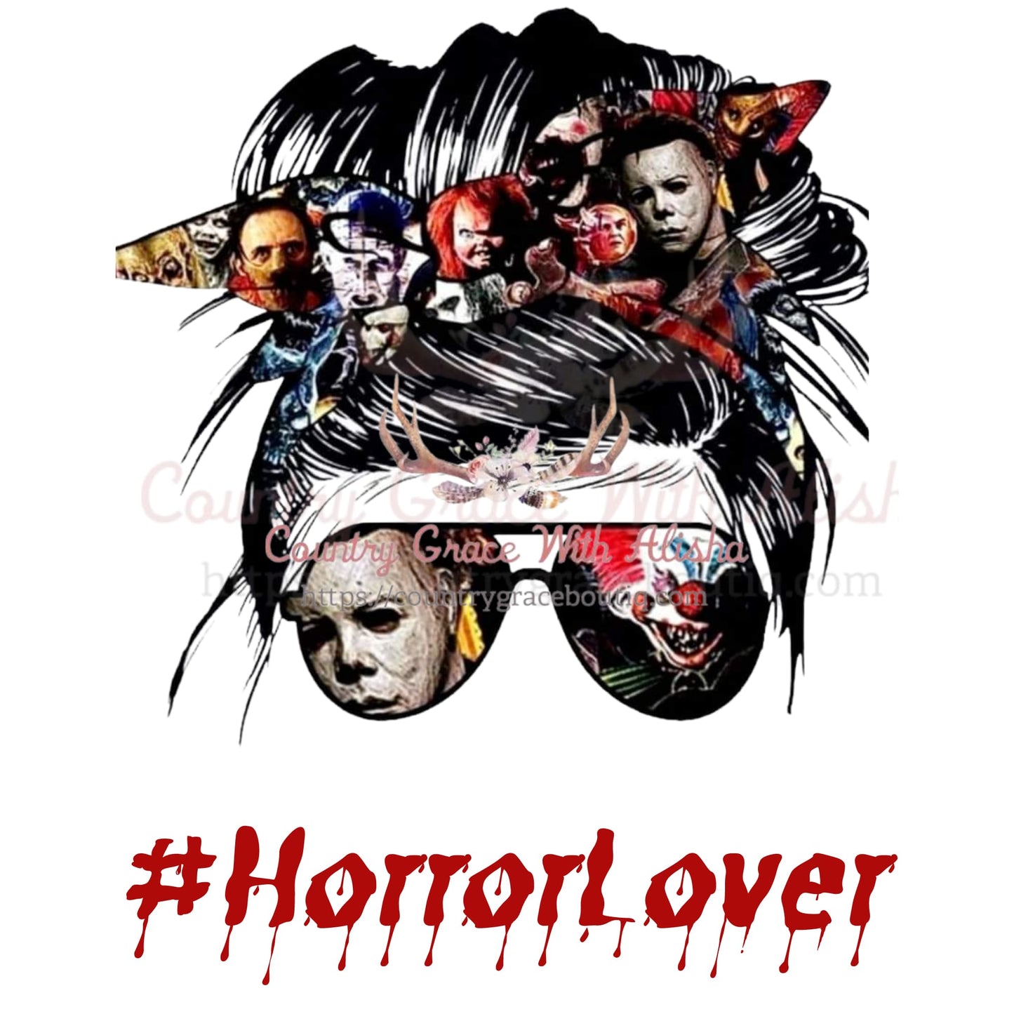 Horror Lover Messy Bun Sublimation Transfer - Sub $1.50