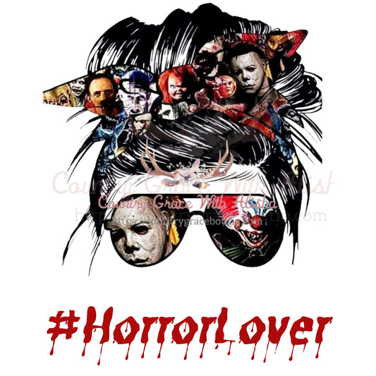 Horror Lover Messy Bun Sublimation Transfer - Sub $1.50