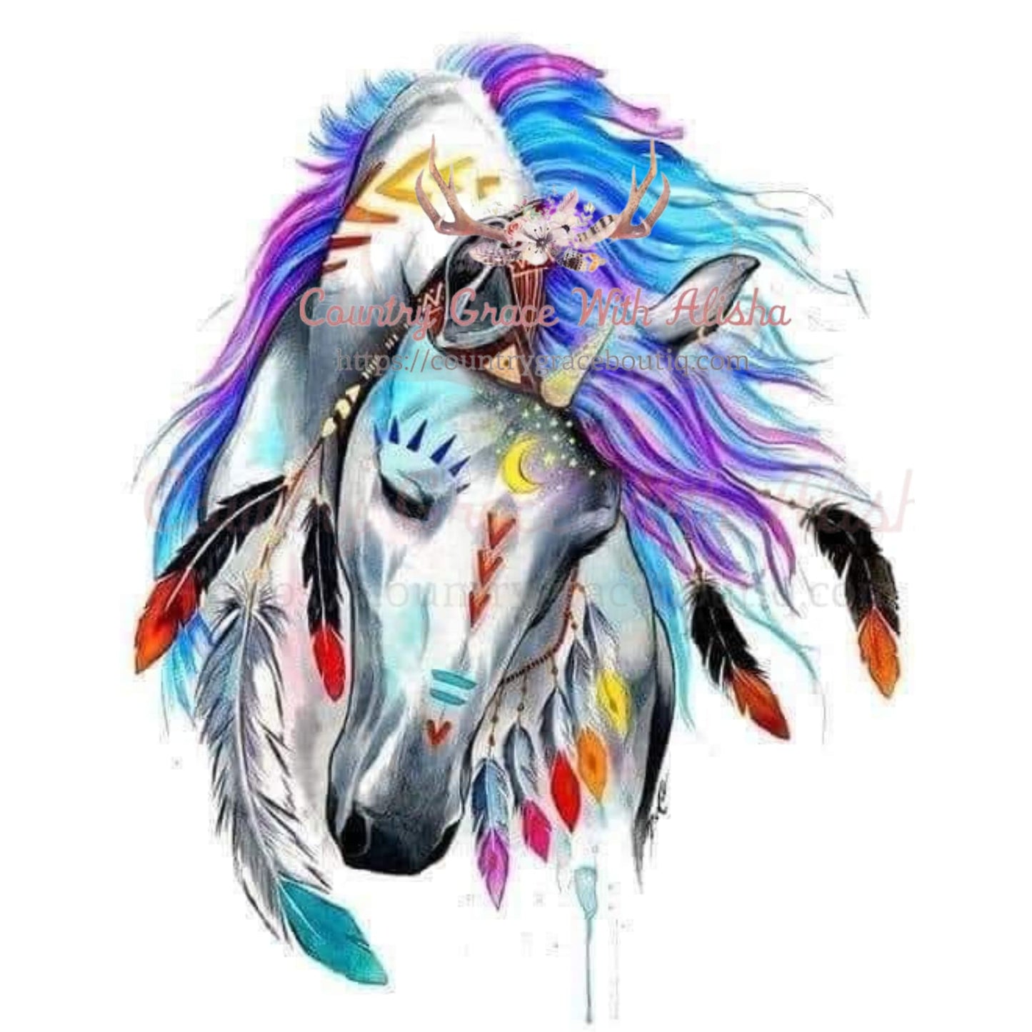 Horse Feather Sublimation Transfer - Sub $1.50 Country Grace