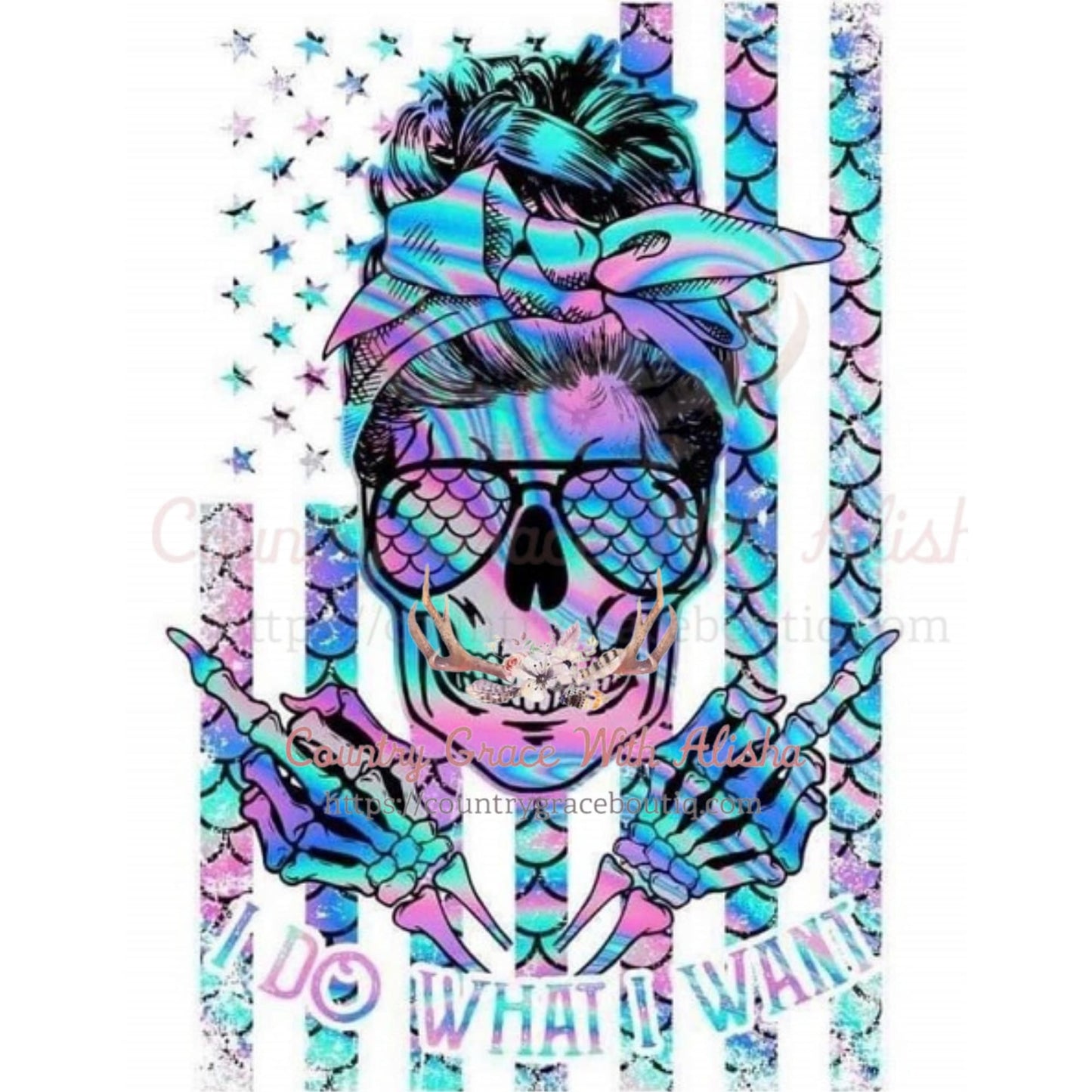 I Do What Want Skull Sublimation Transfer - Sub $1.50