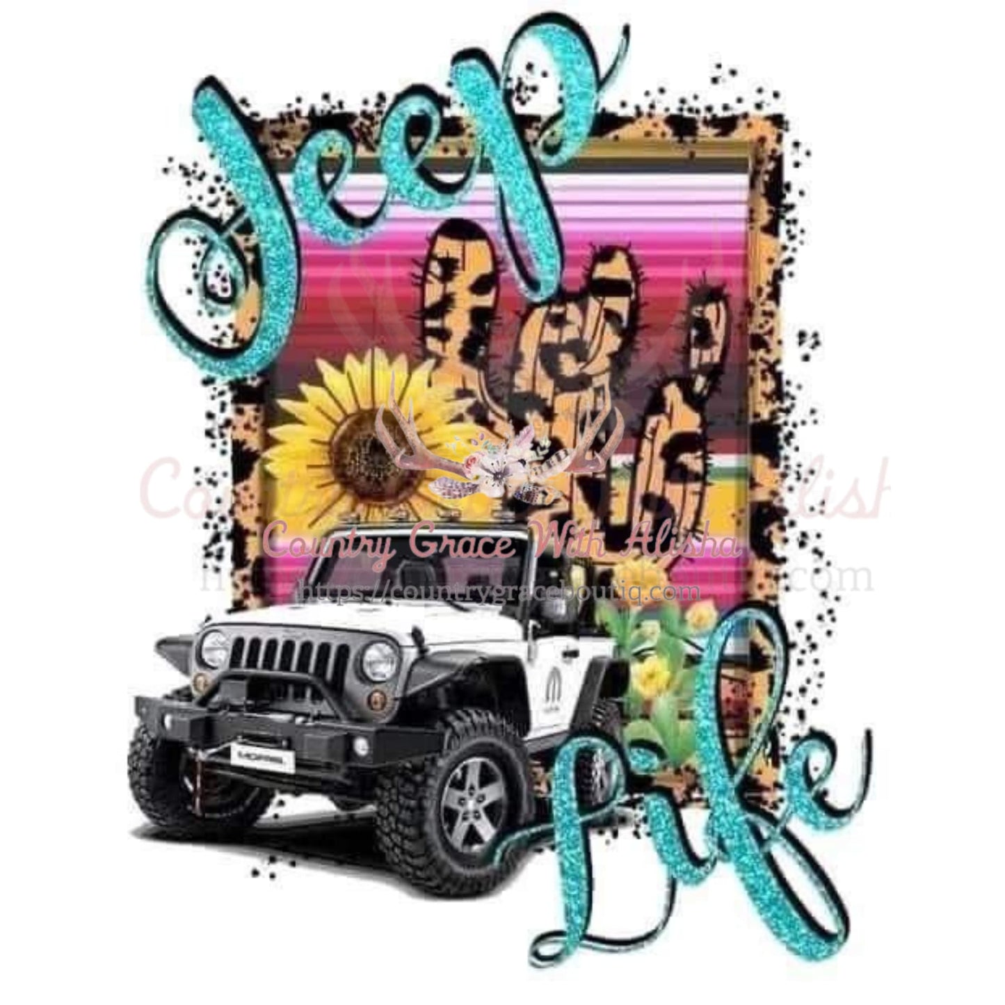 Jeep Life Cactus Sublimation Transfer - Sub $1.50 Country