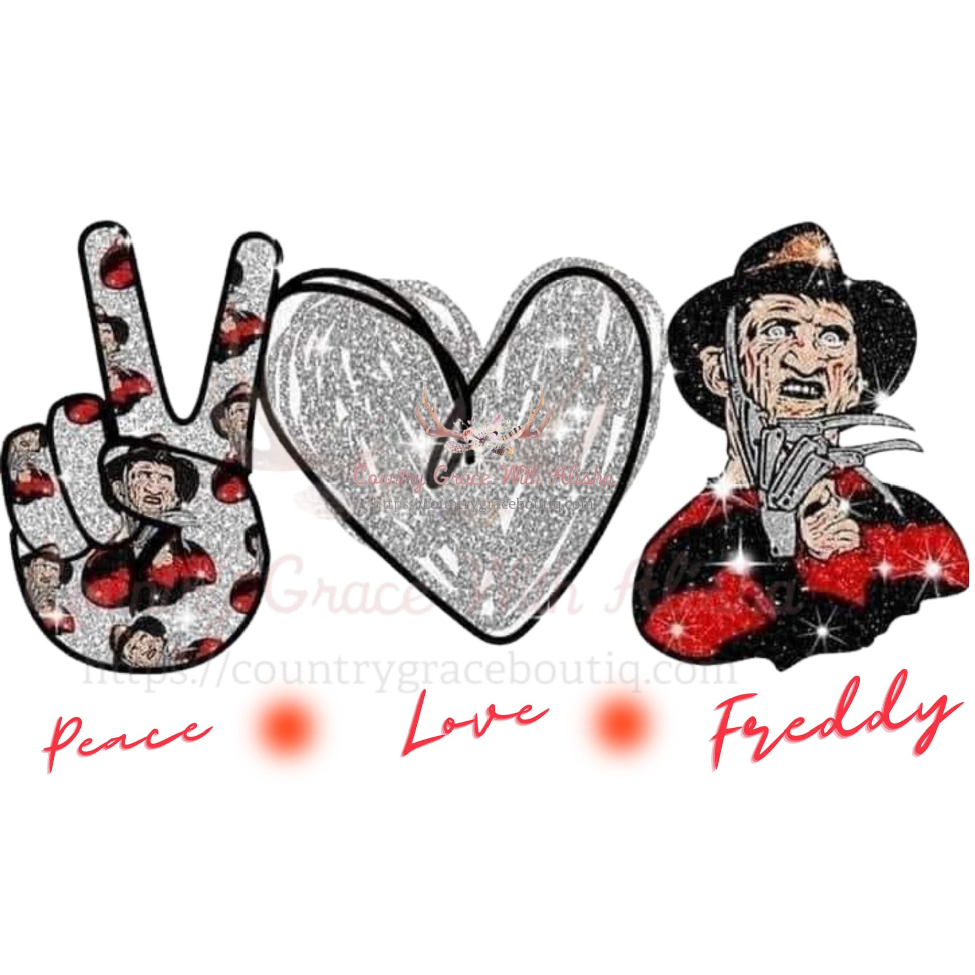 Peace Love Freddy Sublimation Transfer - Sub $1.50 Country