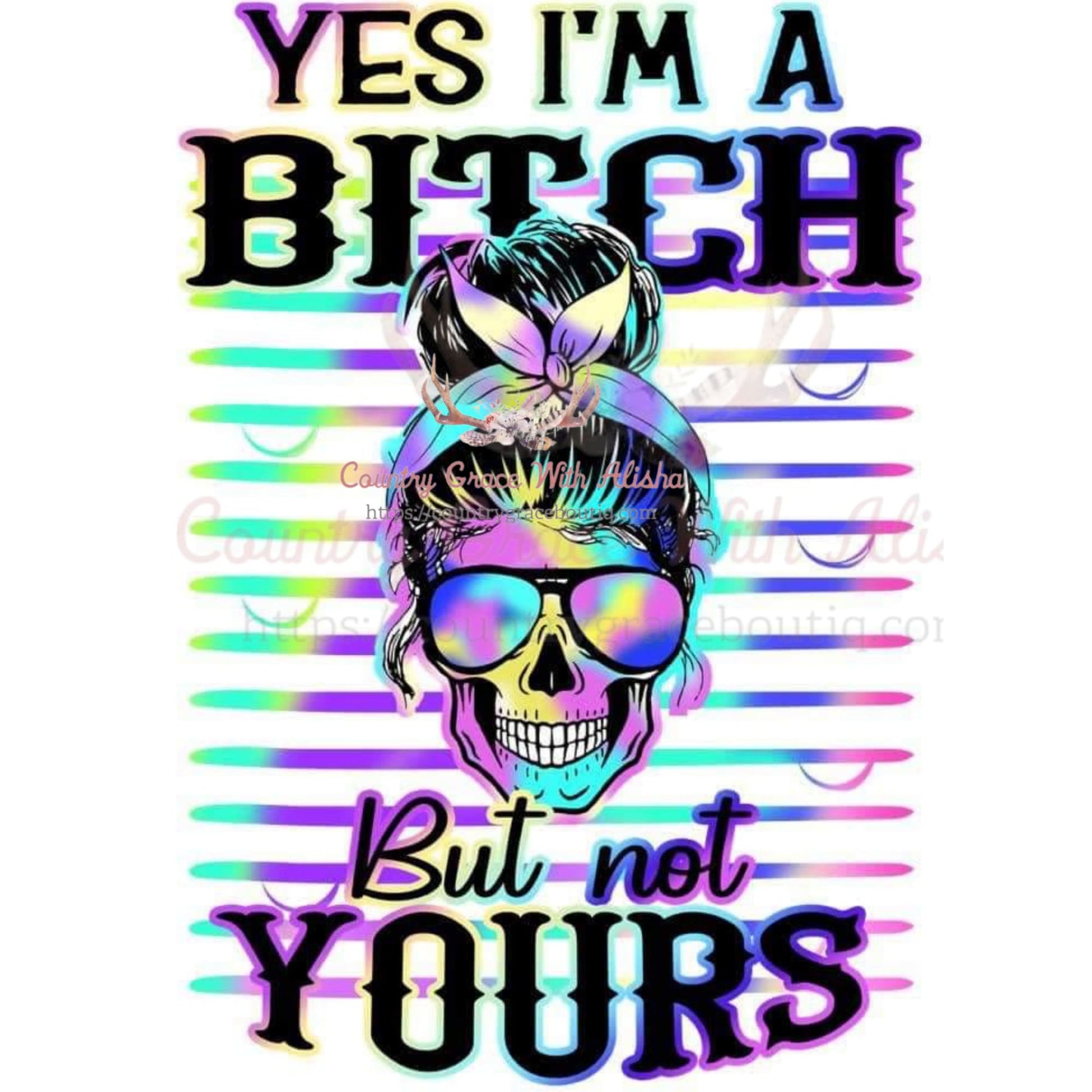 Rainbow Skull Sublimation Transfer - Sub $1.50 Country Grace