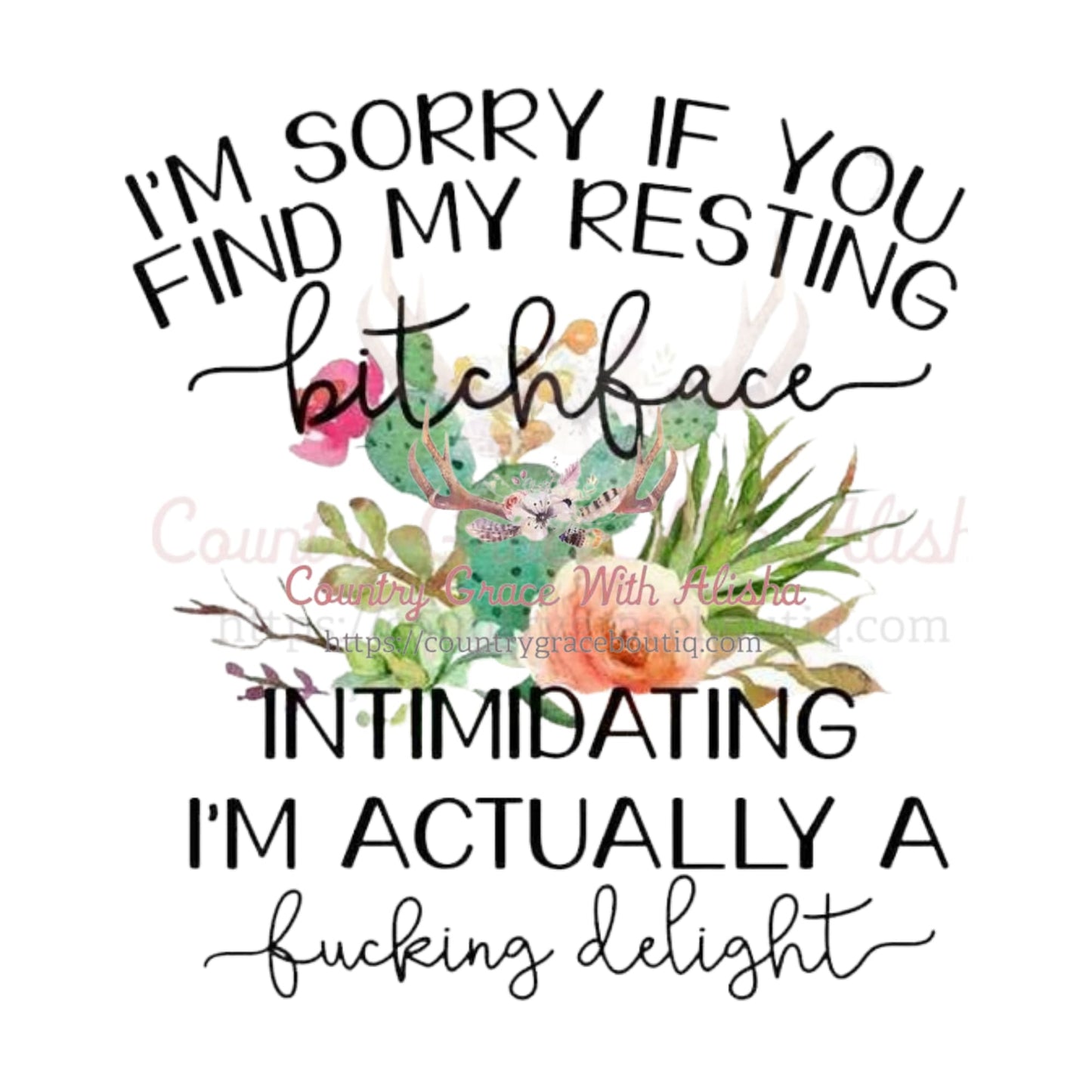 Resting Face Sublimation Transfer - Sub $1.50 Country Grace