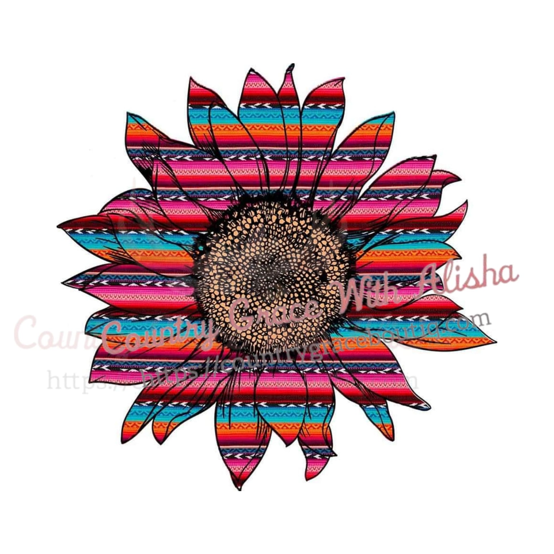 Serape Sunflower Sublimation Transfer - Sub $1.50 Country