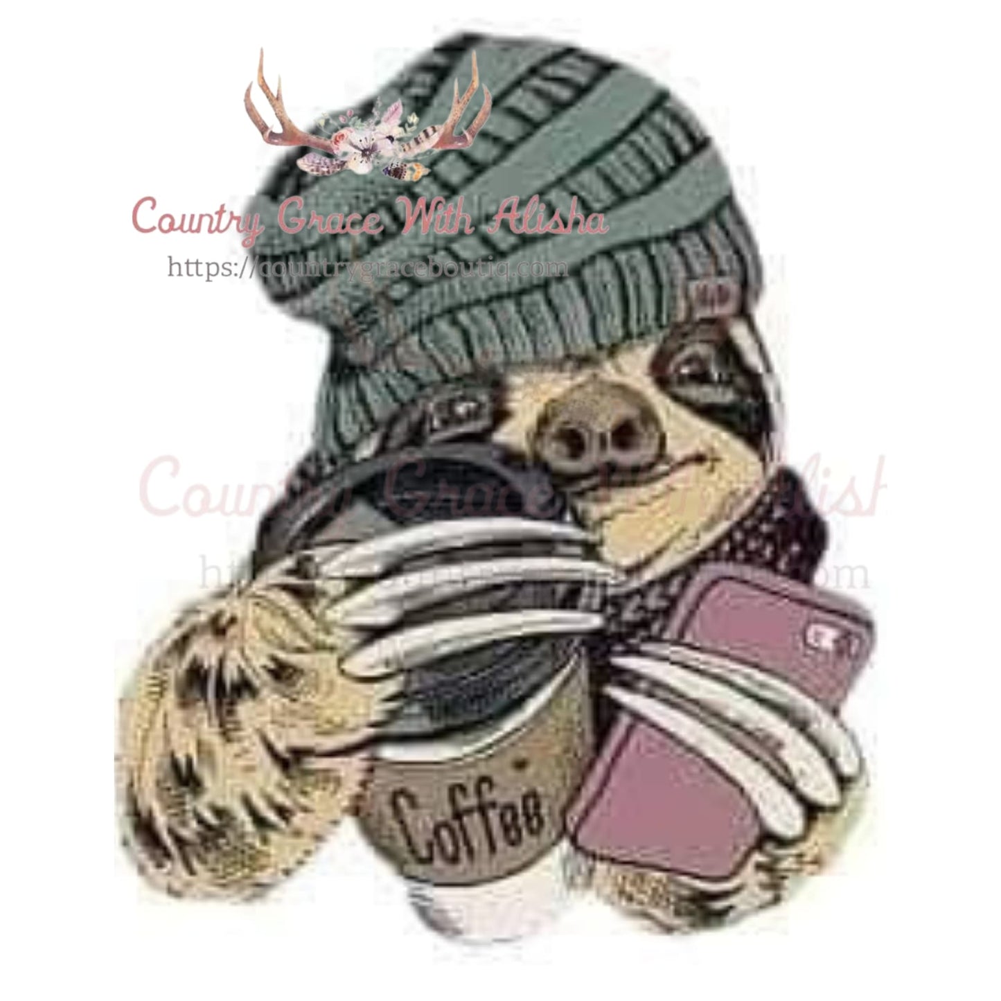 Sloth Coffee Sublimation Transfer - Sub $1.50 Country Grace