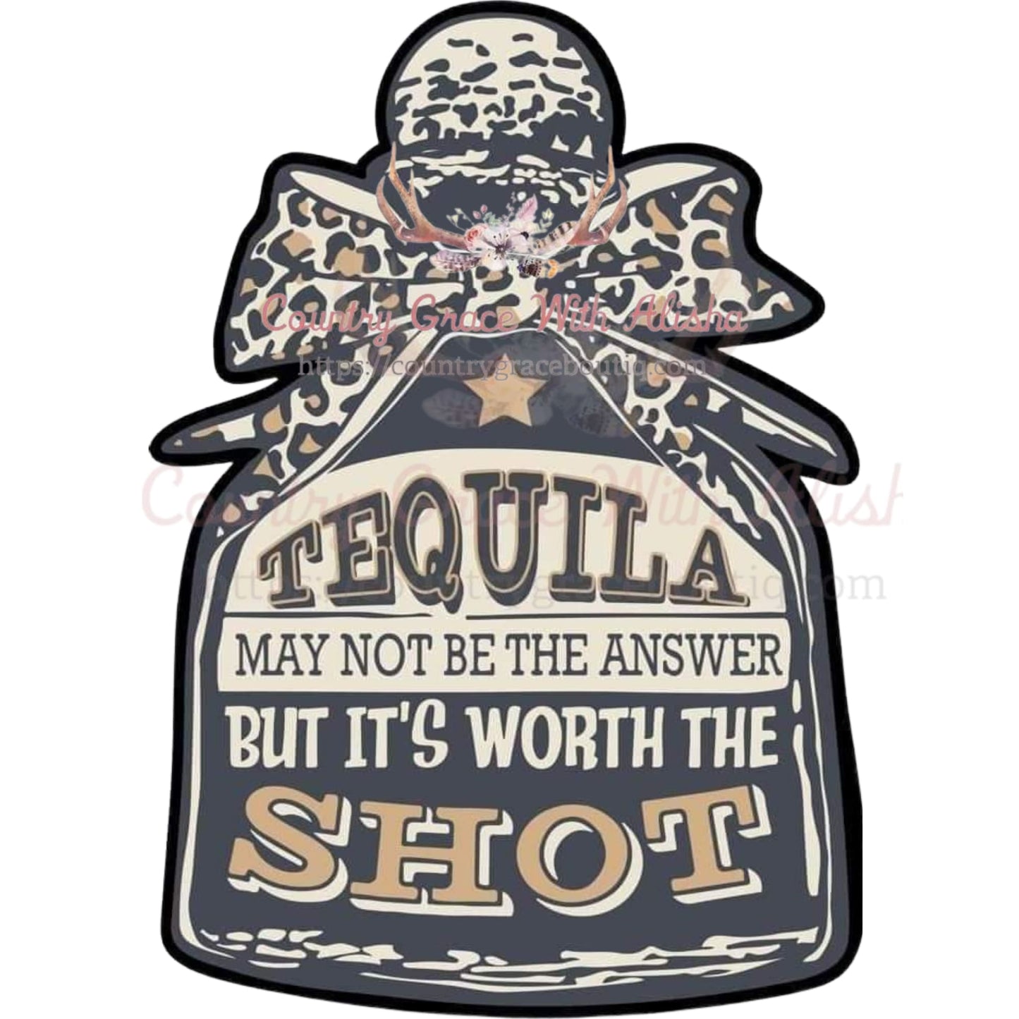 Tequila Shot Sublimation Transfer - Sub $1.50 Country Grace