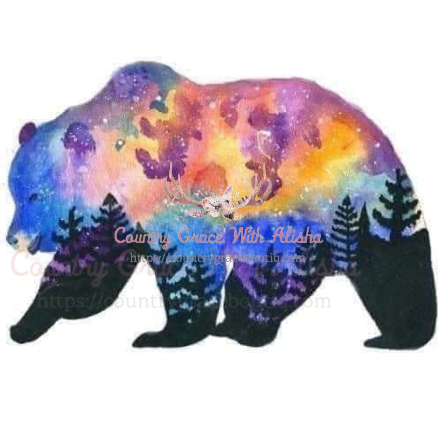Tie Dye Bear Sublimation Transfer - Sub $1.50 Country Grace