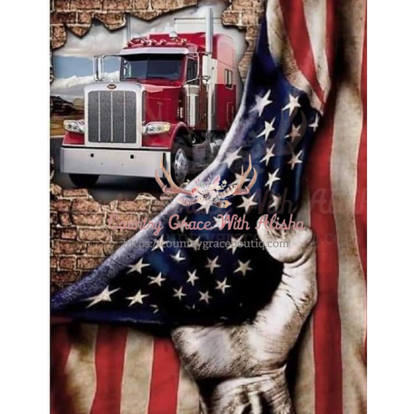 Trucker Flag Sublimation Transfer - Sub $2 Country Grace