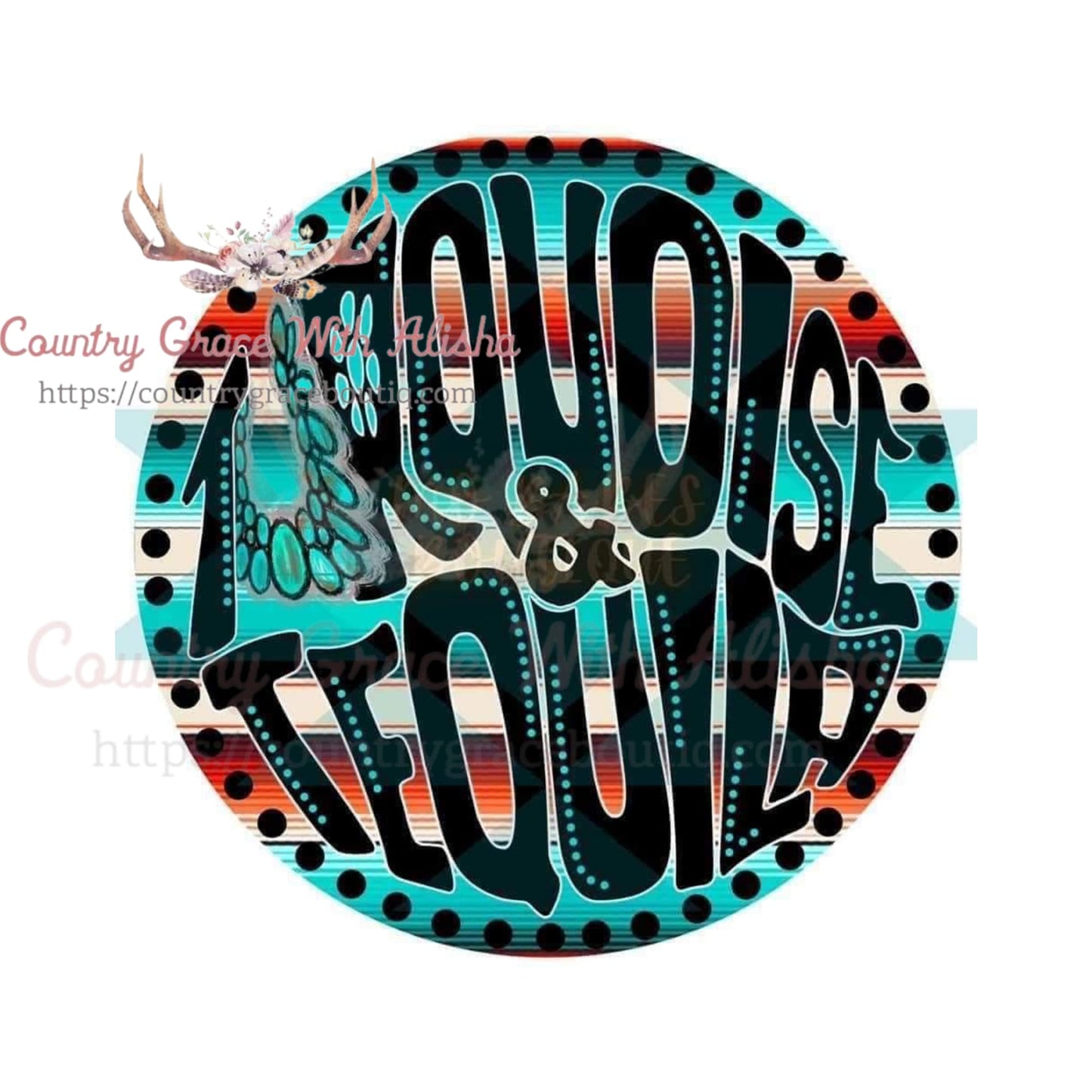Turquoise and Tequila Sublimation Transfer - Sub $1.50