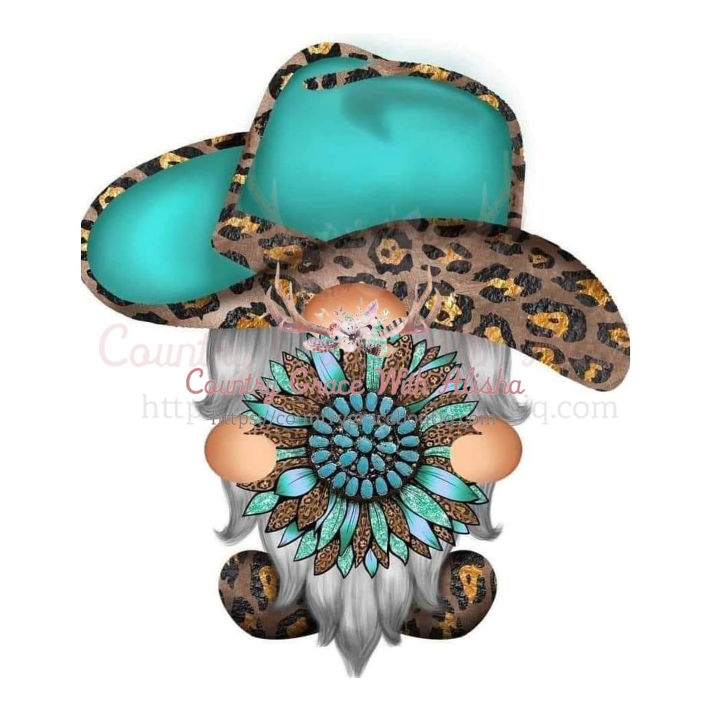 Turquoise Gnome Sublimation Transfer - Sub $1.50 Country