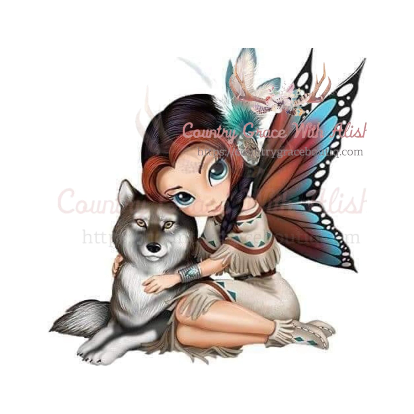 Wolf and Indian Sublimation Transfer - Sub $1.50 Country