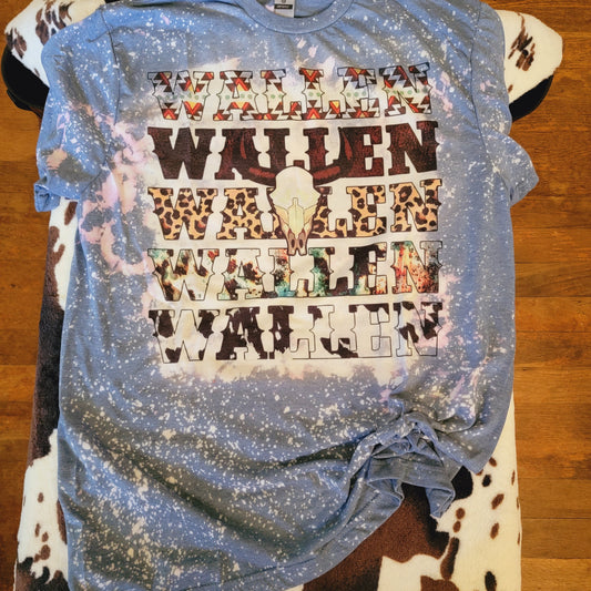 Wallen Bull Skull Bleached Short Sleeve T-Shirt