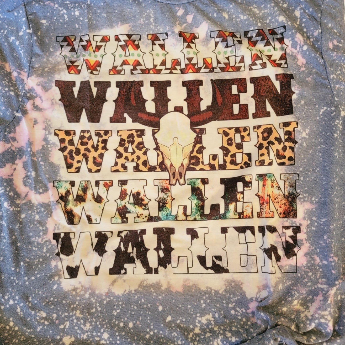 Wallen Bull Skull Bleached Short Sleeve T-Shirt