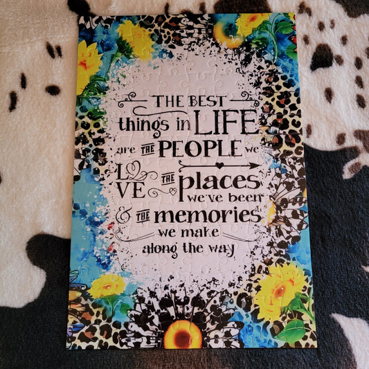 Best Things In Life Floral 120 Piece Handmade Jigsaw Puzzle