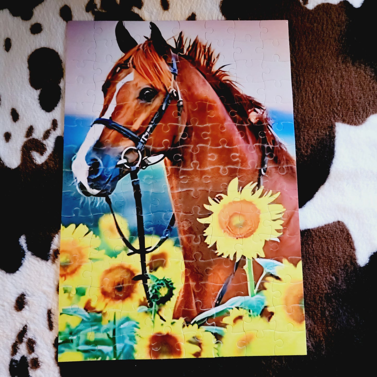 Sunflower Horse 120 Piece Handmade Jigsaw Puzzle