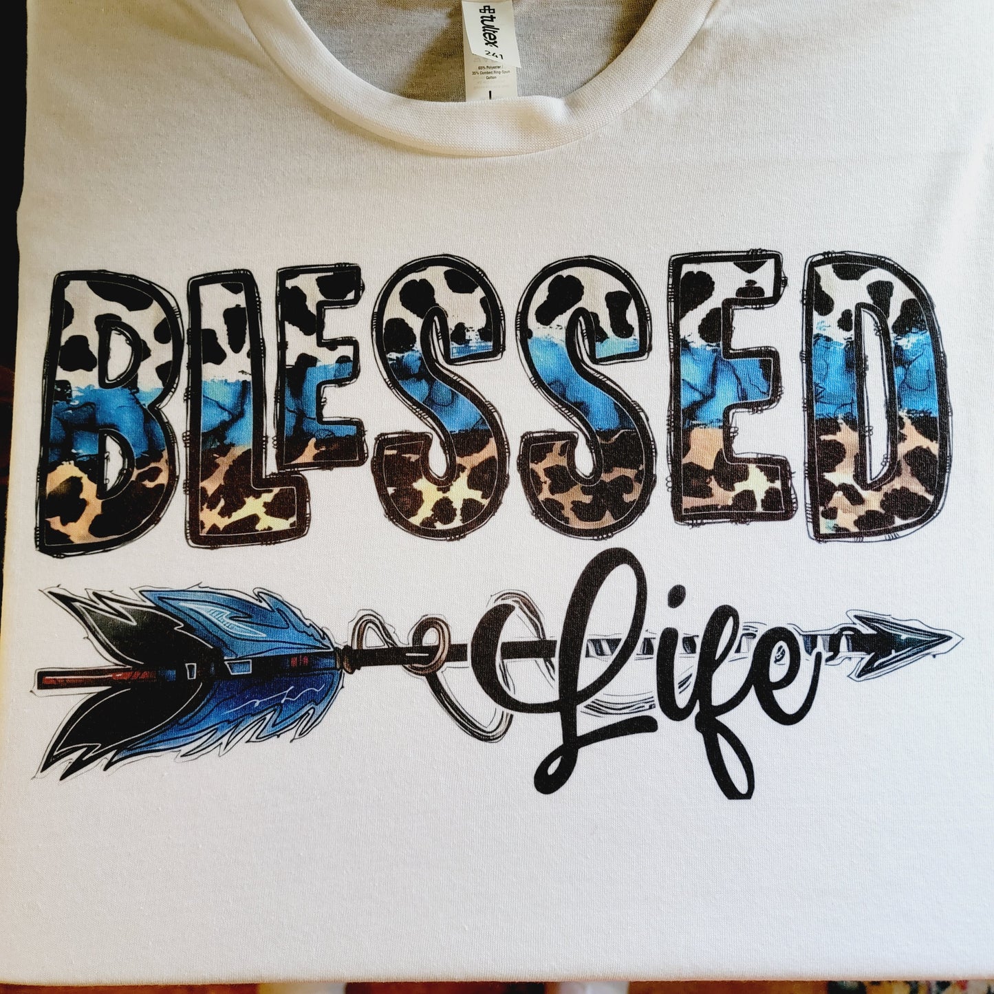 Blessed Life Western White T-Shirt Short Sleeve Graphic Tee