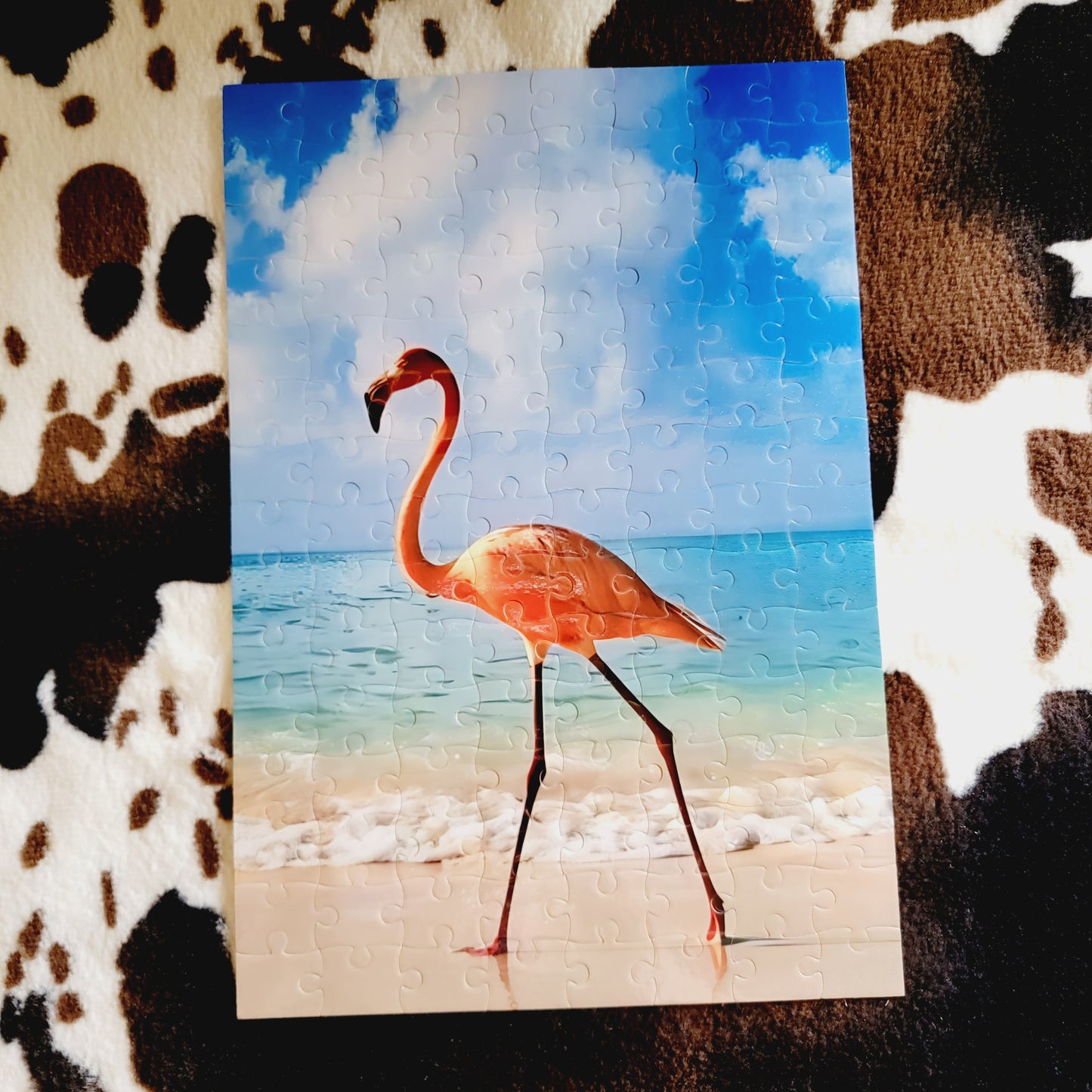 Flamingo Beach 120 Piece Handmade Jigsaw Puzzle