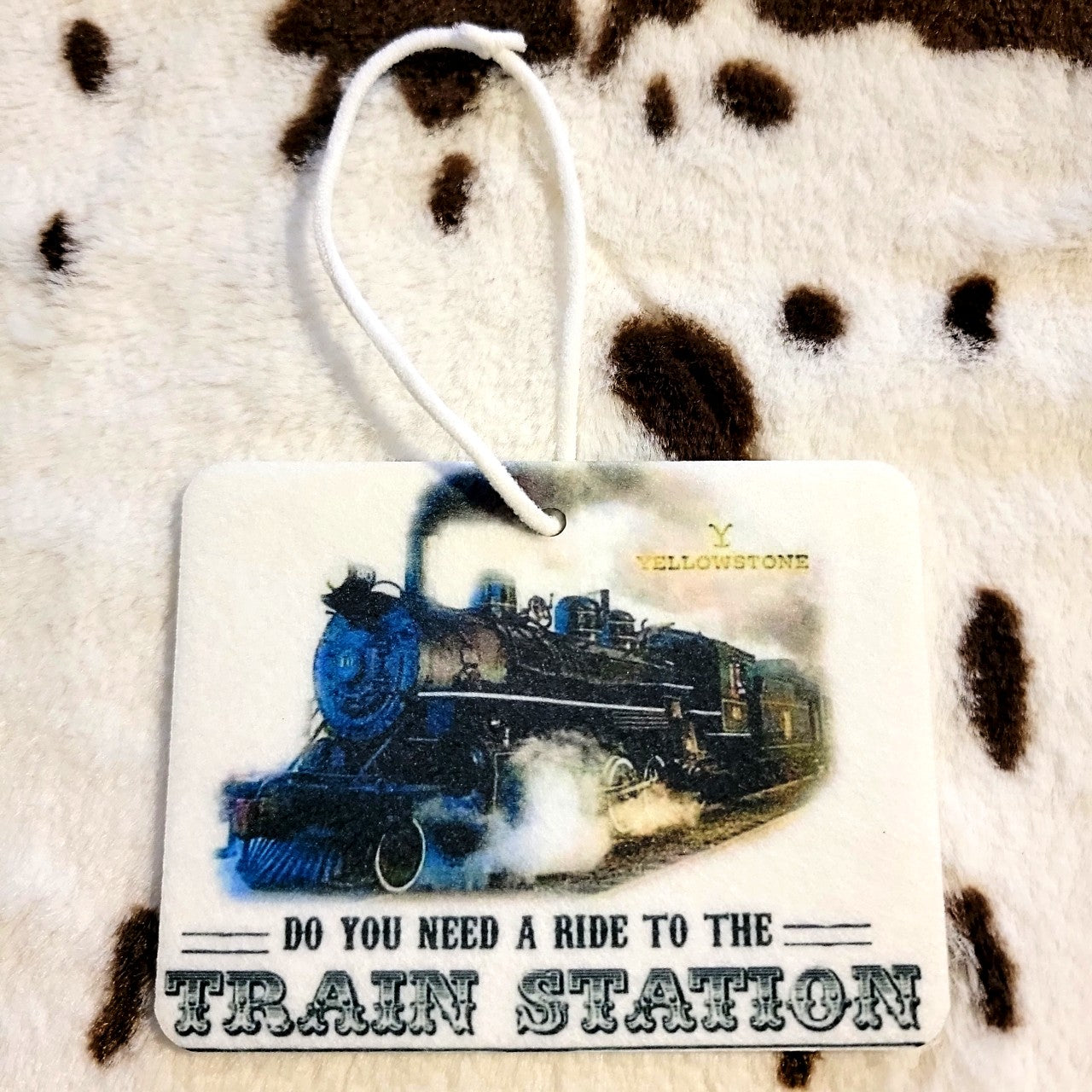 Yellowstone Train Station Unscented Car Air Freshener