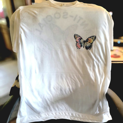Anti Social Butterfly Graphic Tee Shirt