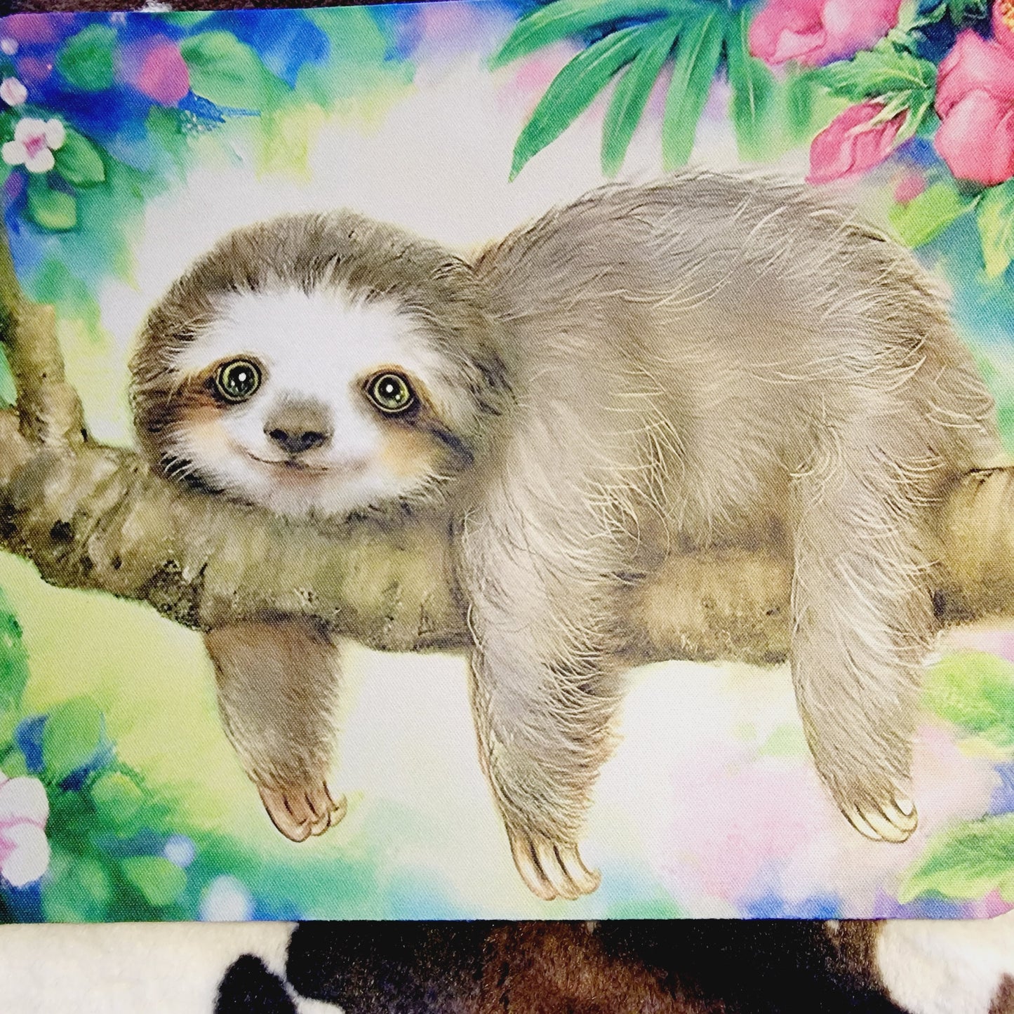 Sloth Floral Mouse Pad