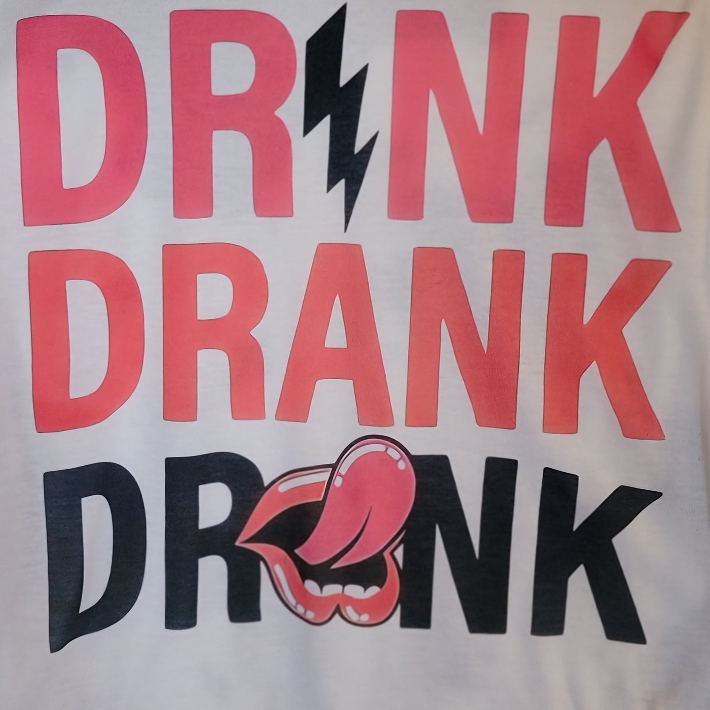 Drink Drank Drunk Western White T-Shirt Graphic Tee