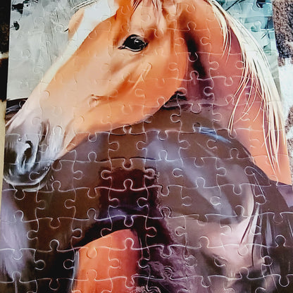 Hugging Horses 120 Piece Handmade Jigsaw Puzzle