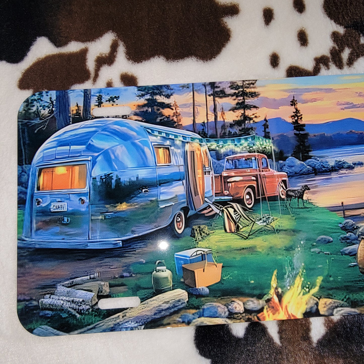 Camping On The Lake Car Tag License Plate