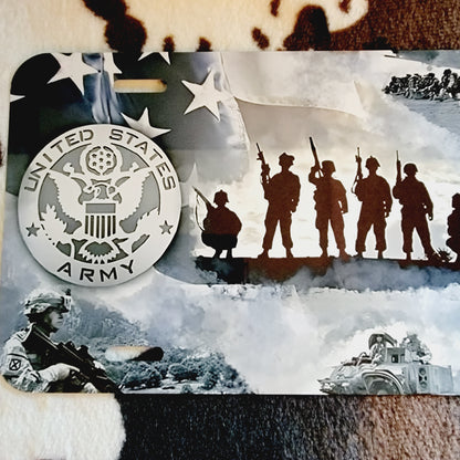 Army Flag Custom Handmade Car Tag License Plate