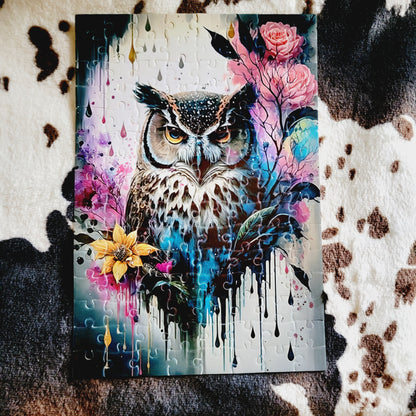 Owl Watercolor Handmade Jigsaw Puzzle