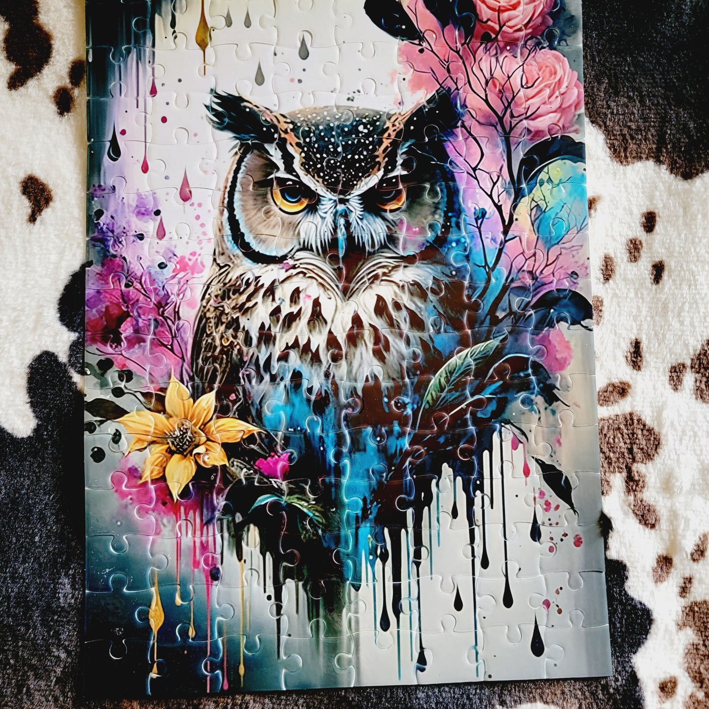 Owl Watercolor Handmade Jigsaw Puzzle