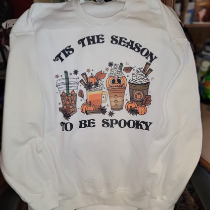 Tis the Season Spooky Halloween White Sweatshirt