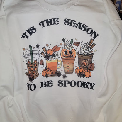 Tis the Season Spooky Halloween White Sweatshirt