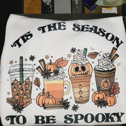 Tis the Season Spooky Halloween White Sweatshirt