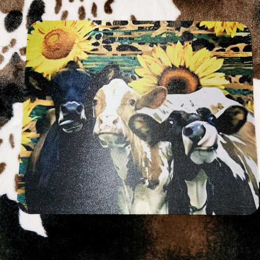 Sunflower Cows Computer Office Mouse Pad