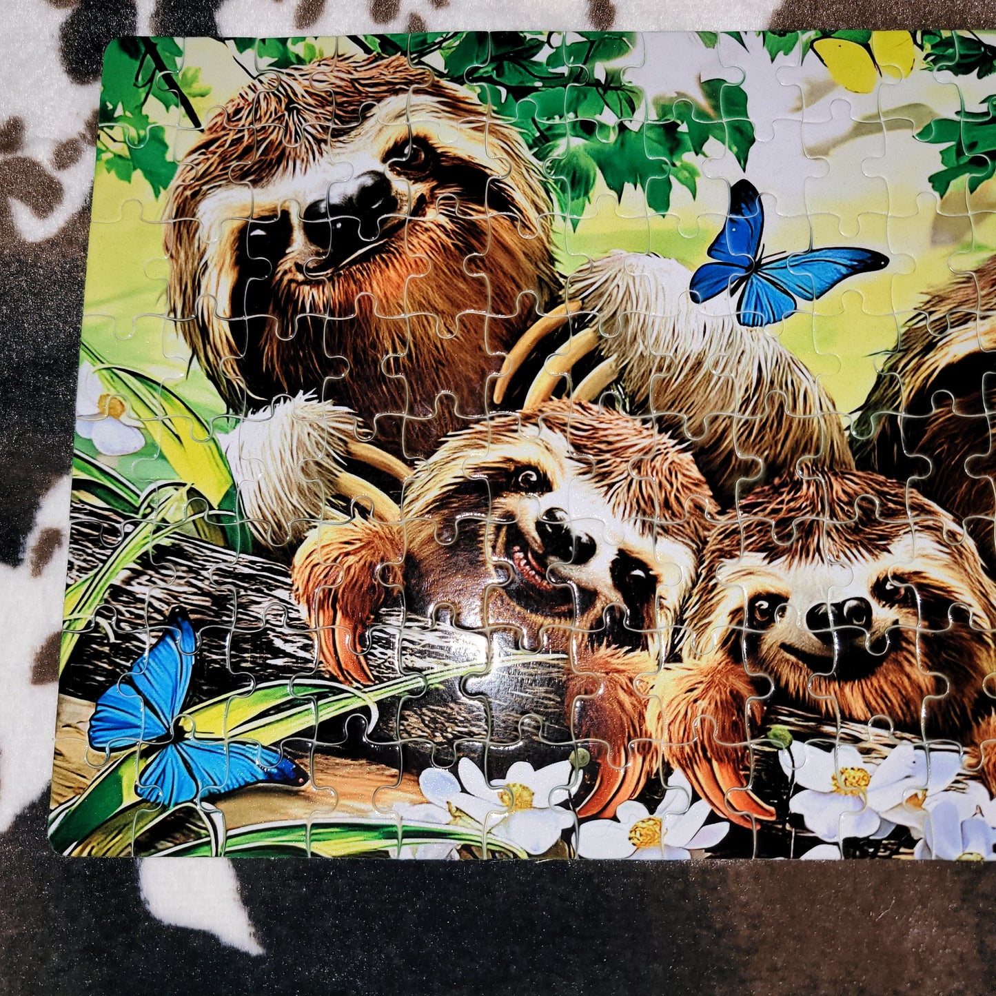 Sloth Butterfly Handmade Jigsaw Puzzle