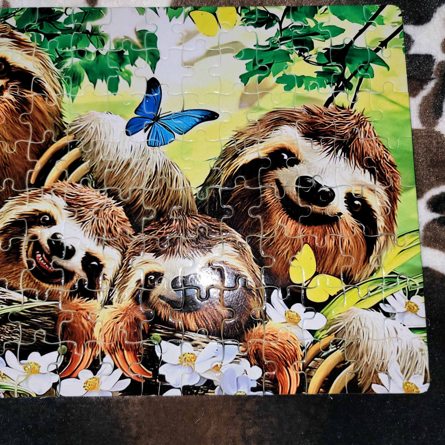 Sloth Butterfly Handmade Jigsaw Puzzle